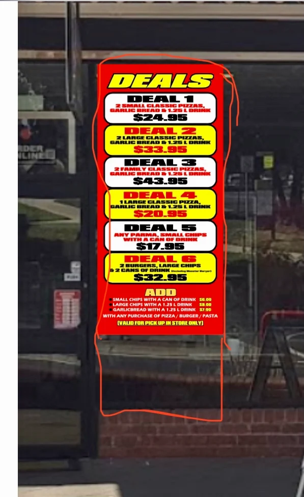 Menu, Drouin PizzaBurger Lounge