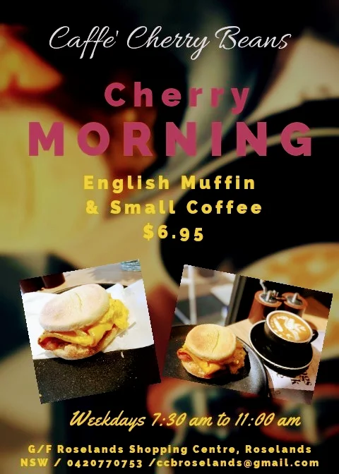 Menu, Caffe Cherry Beans