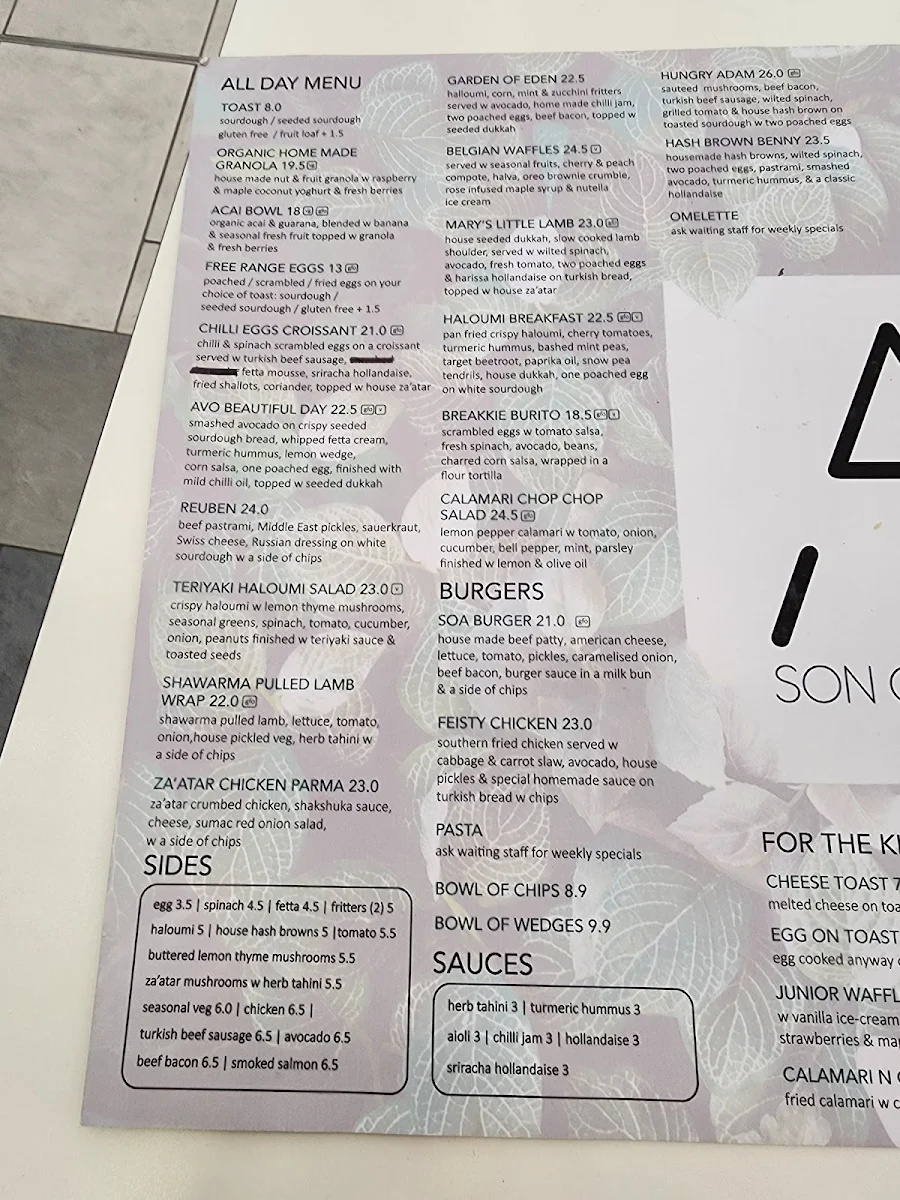 Menu, Son of Adam