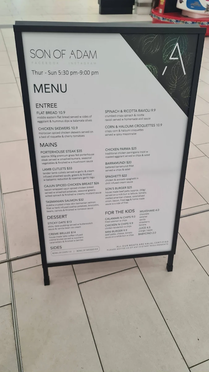 Menu, Son of Adam