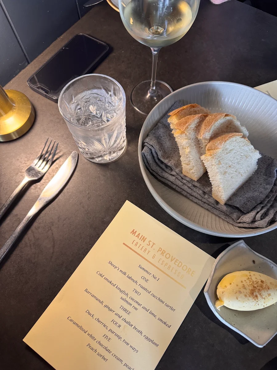 Menu, Main St. Provedore Eatery & Espresso