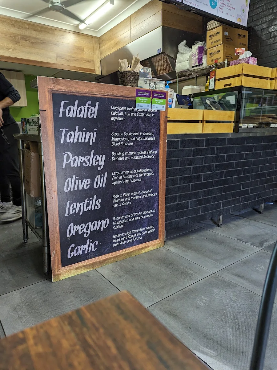 Menu, Beirut Falafel