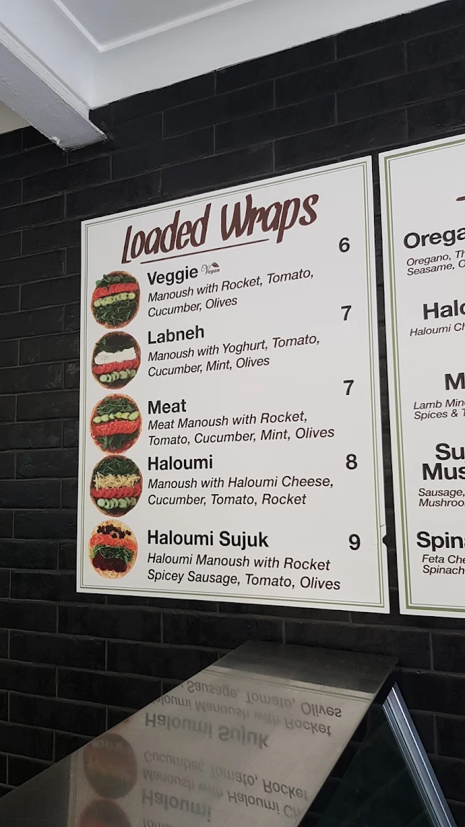 Menu, Beirut Falafel