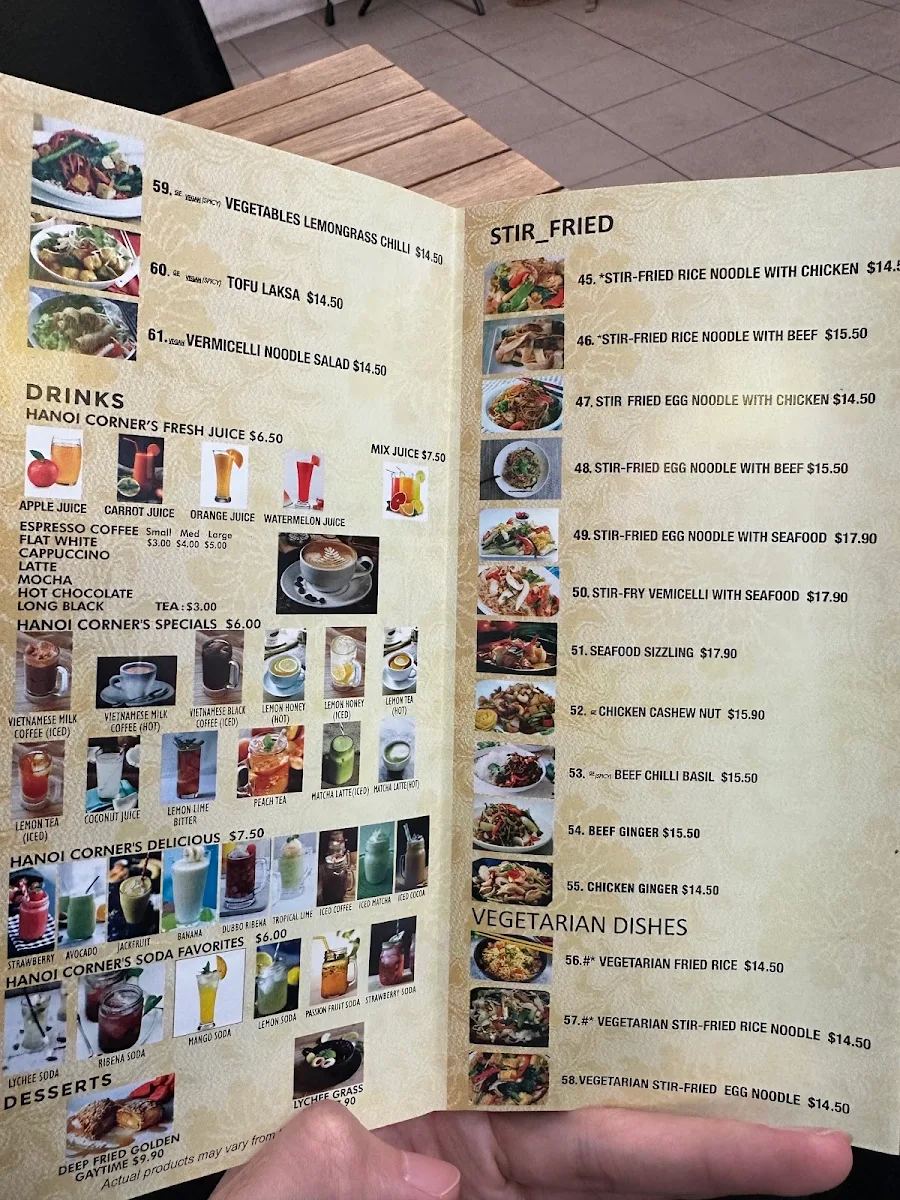 Menu, Ha Noi Corner