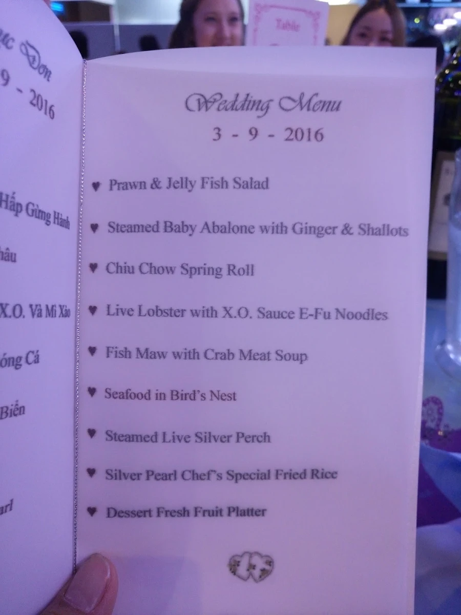 Menu, Silver Pearl Events | Management & Catering