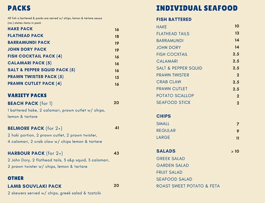 Menu, Levendi