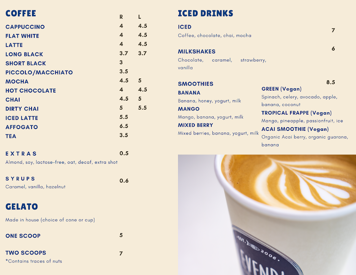 Menu, Levendi
