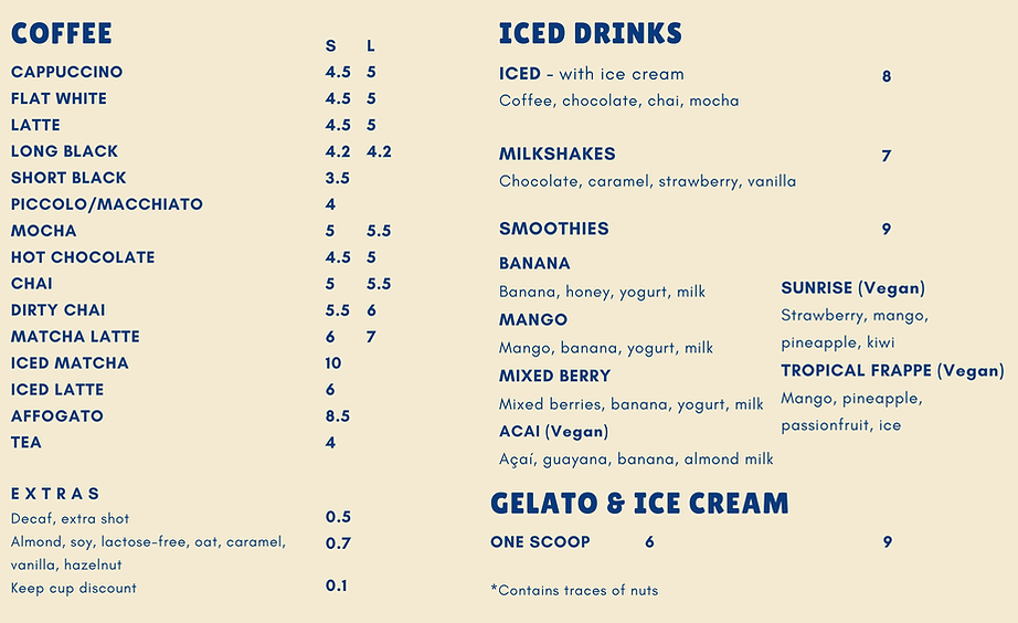 Menu, Levendi