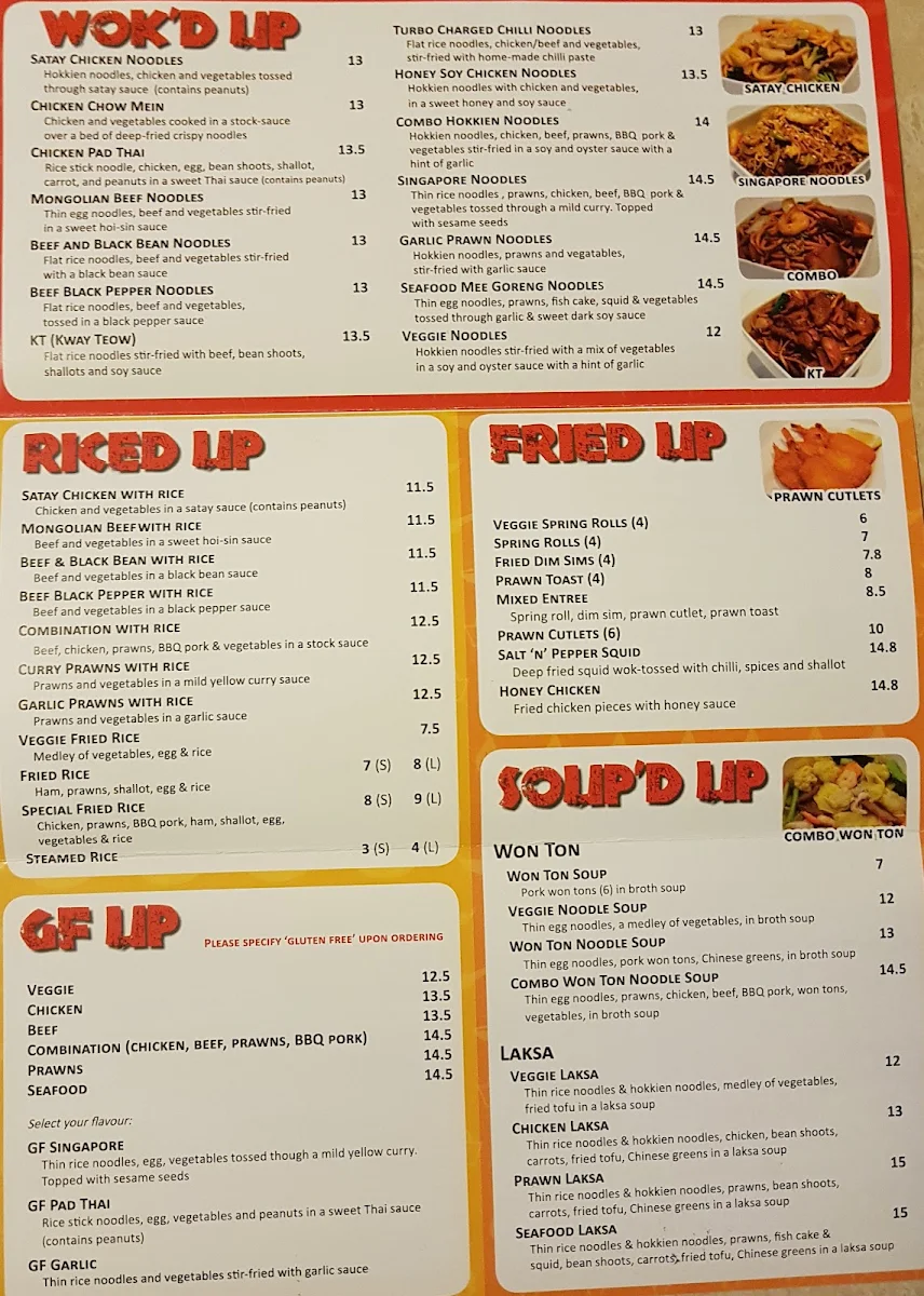 Menu, Noodles at the Bay