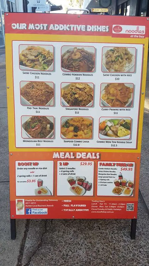 Menu, Noodles at the Bay