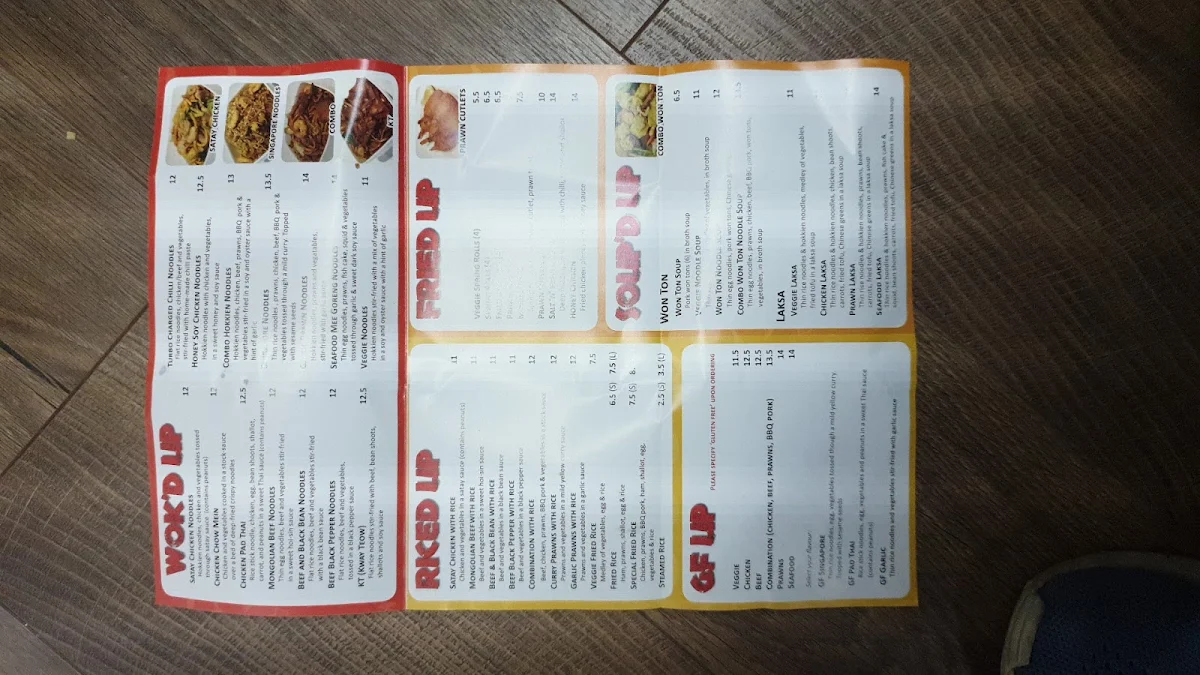 Menu, Noodles at the Bay