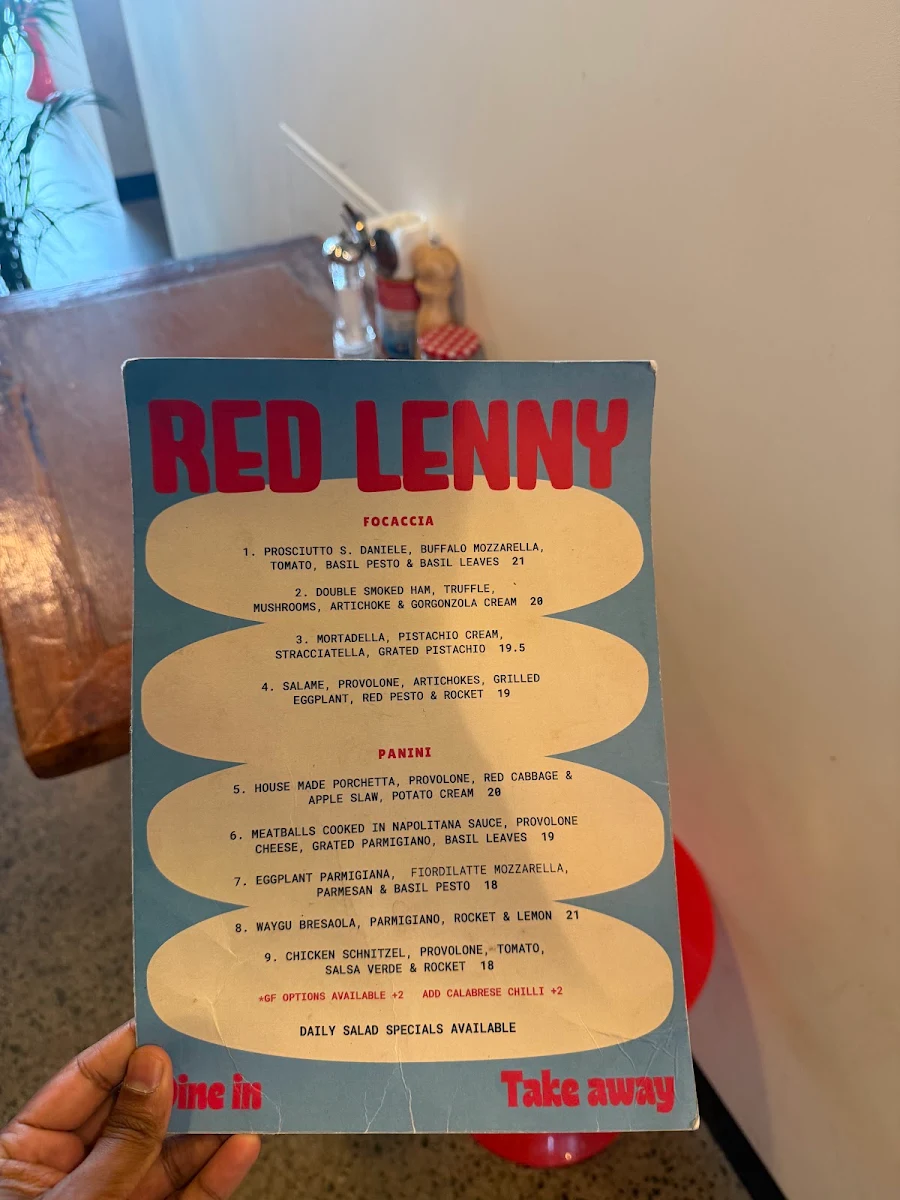 Menu, Red Lenny