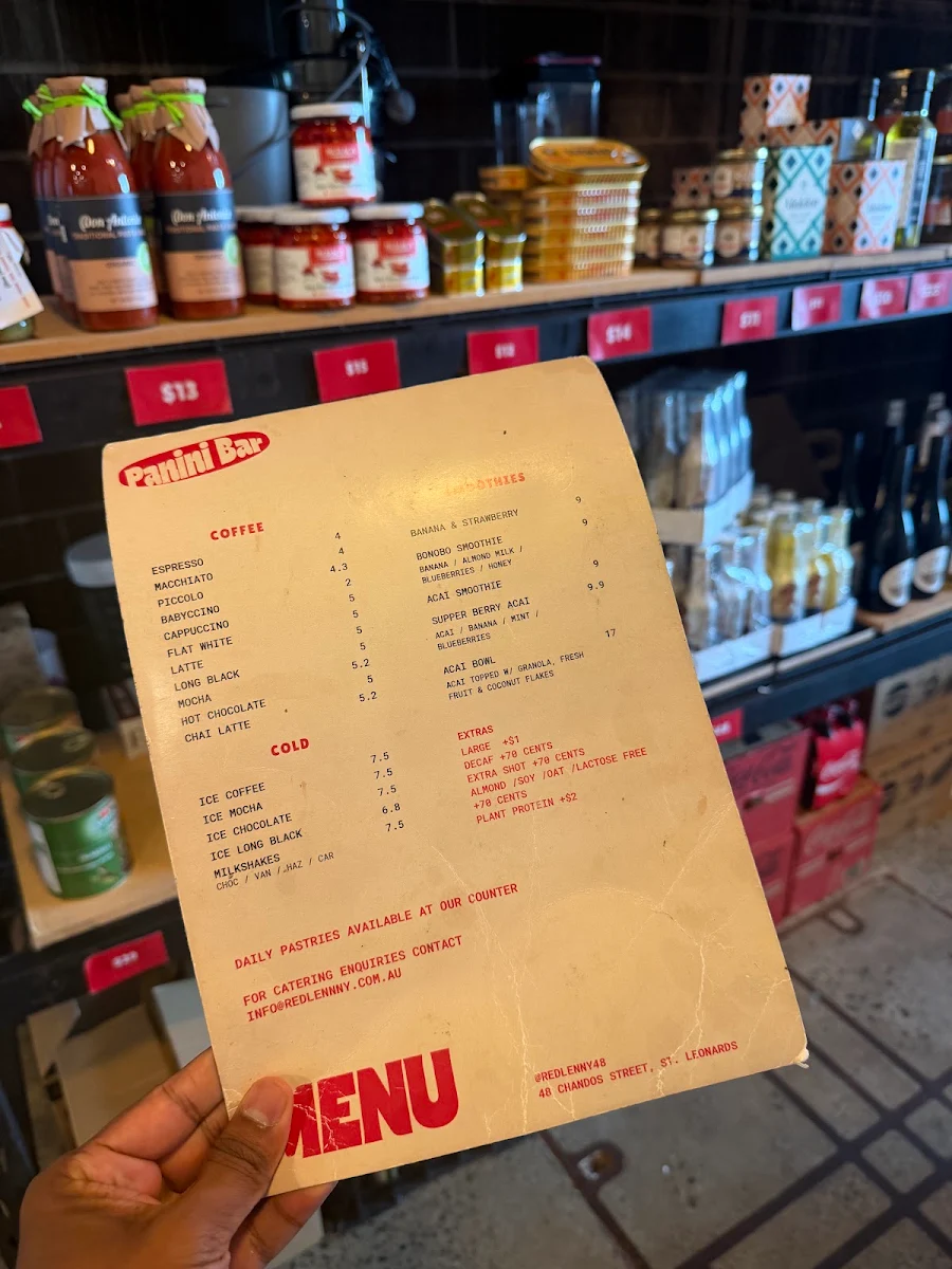 Menu, Red Lenny