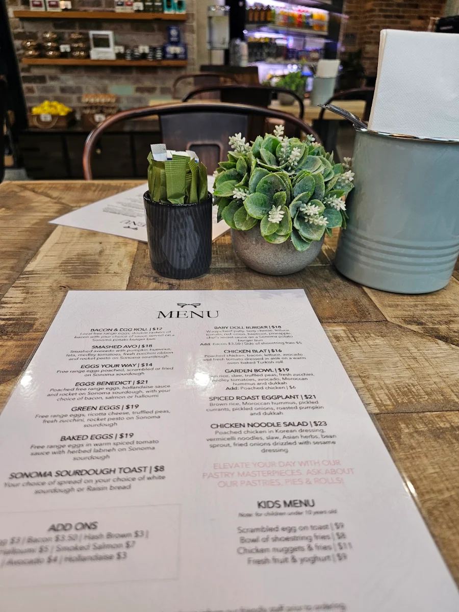 Menu, Baby Doll Bakery