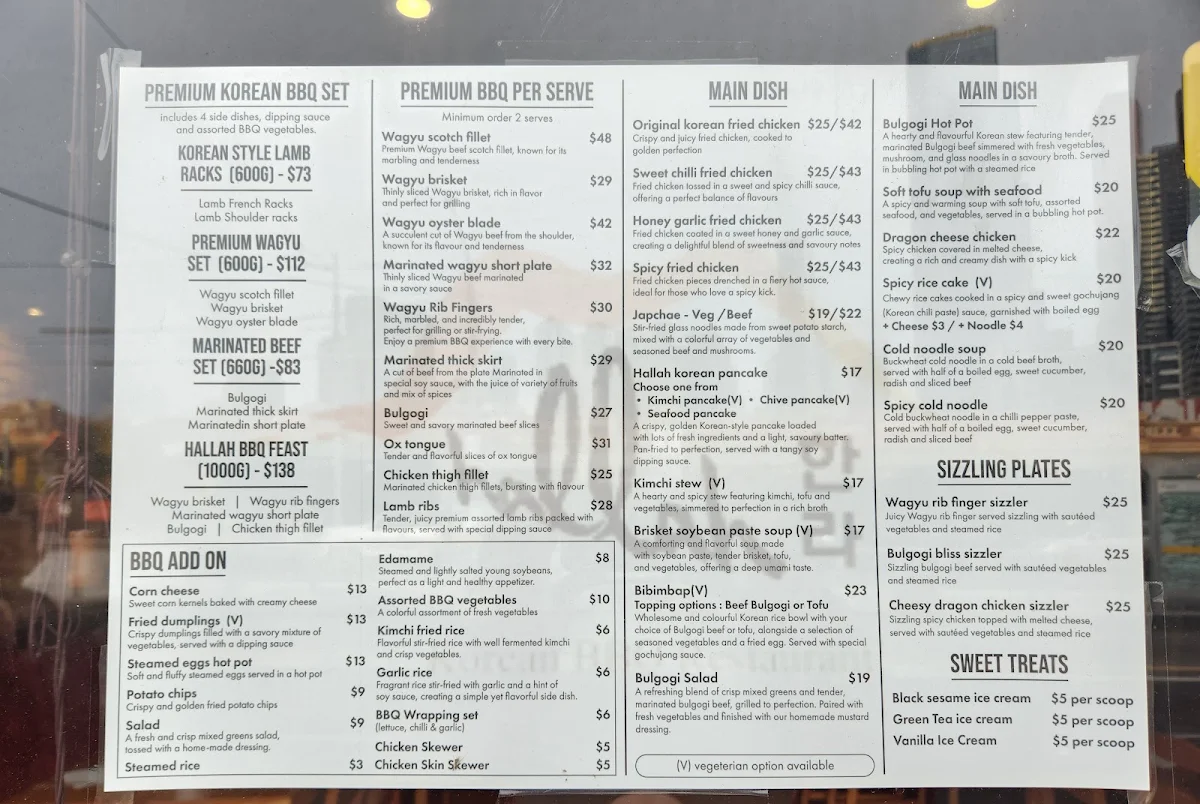 Menu, Hallah