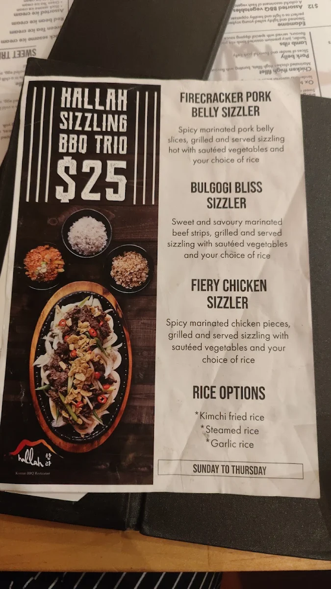 Menu, Hallah