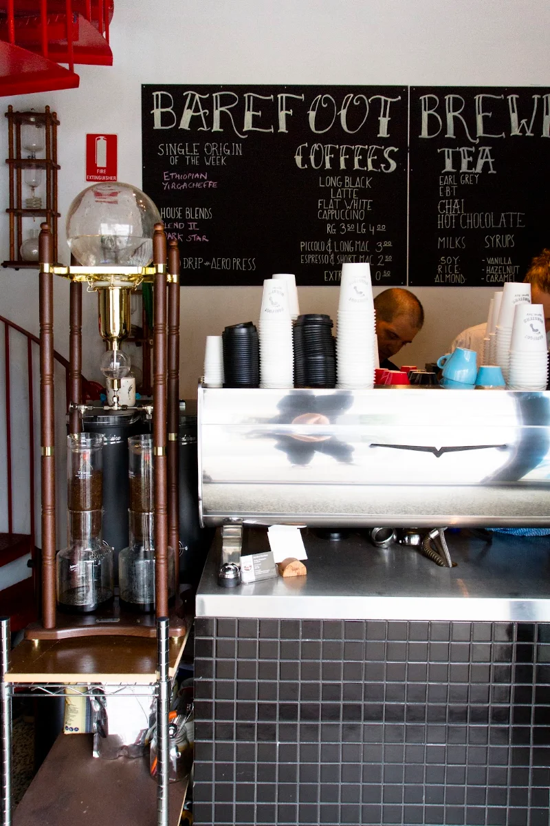 Menu, Barefoot Brew Room