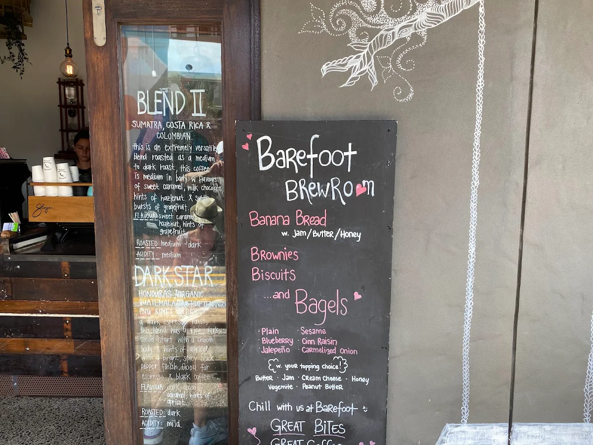 Menu, Barefoot Brew Room