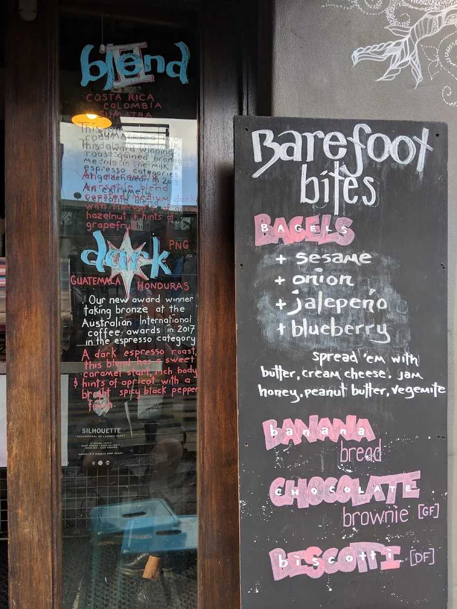 Menu, Barefoot Brew Room