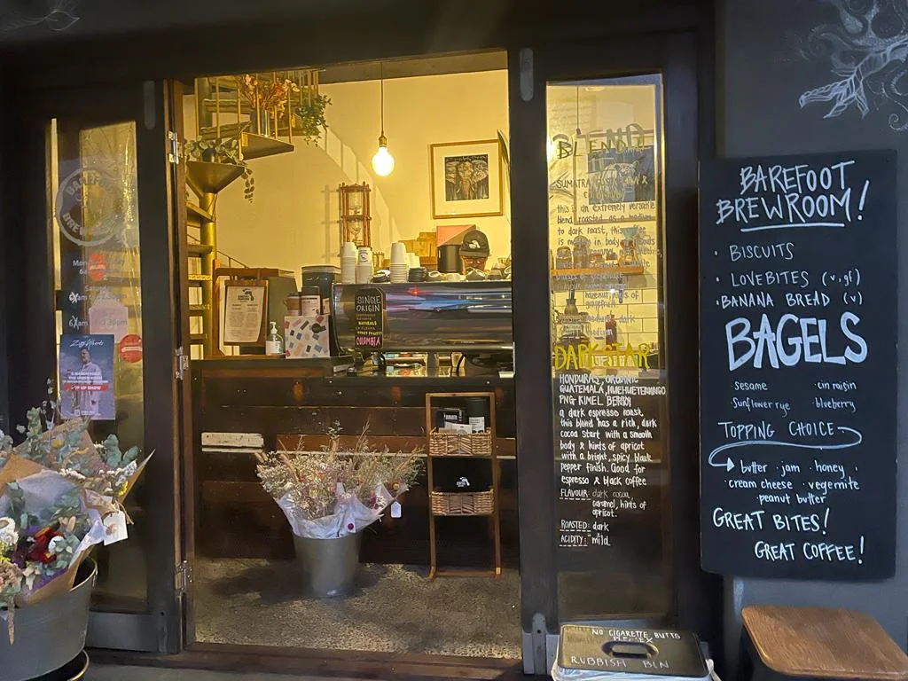 Menu, Barefoot Brew Room