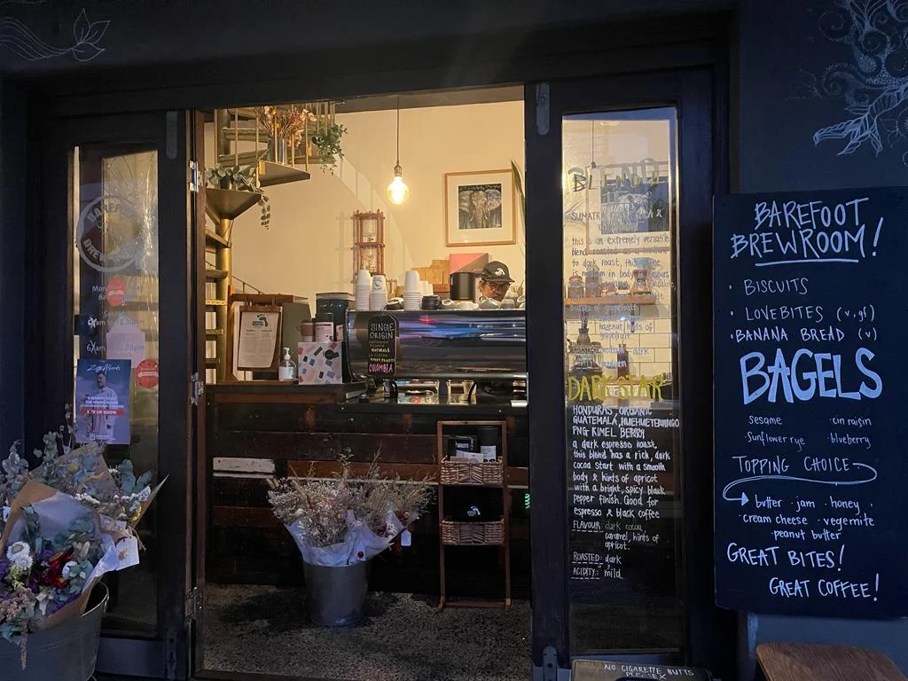 Menu, Barefoot Brew Room