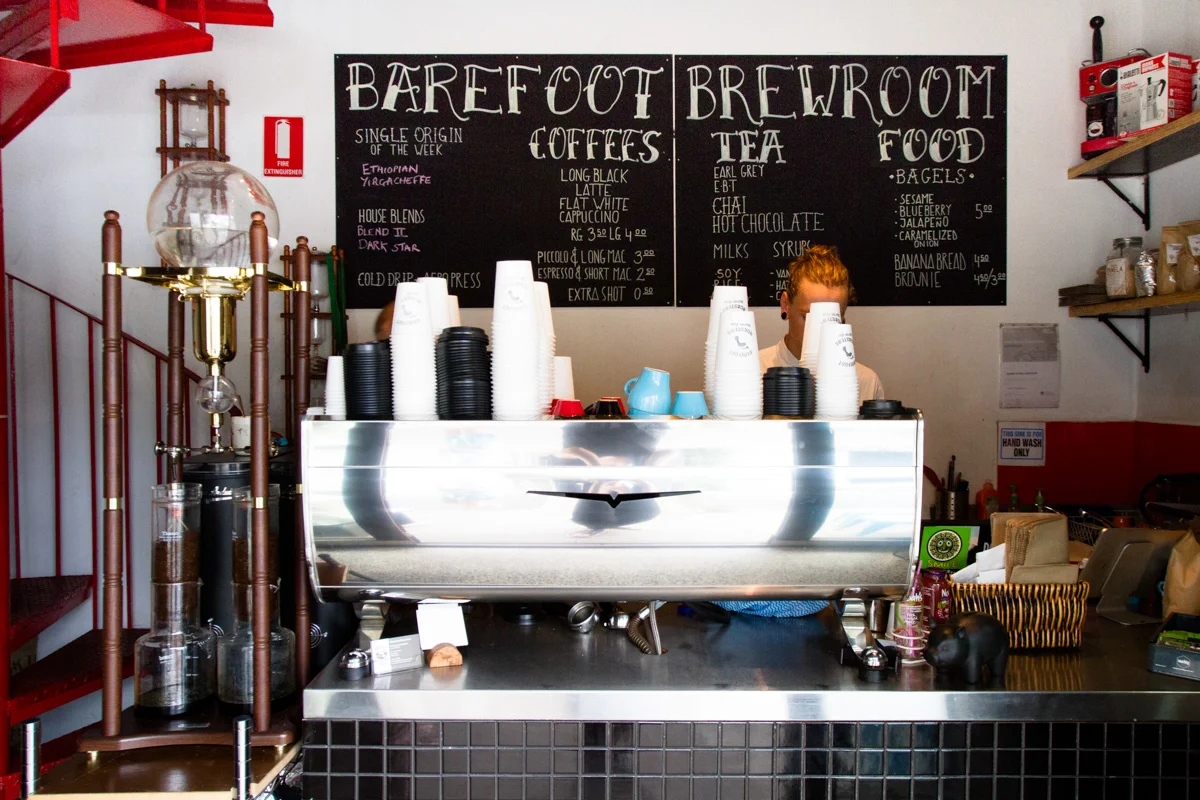 Menu, Barefoot Brew Room