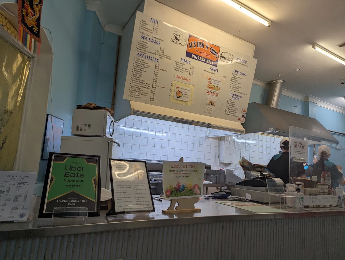 Menu, AL'S FISH N CHIPS N HOT FOOD