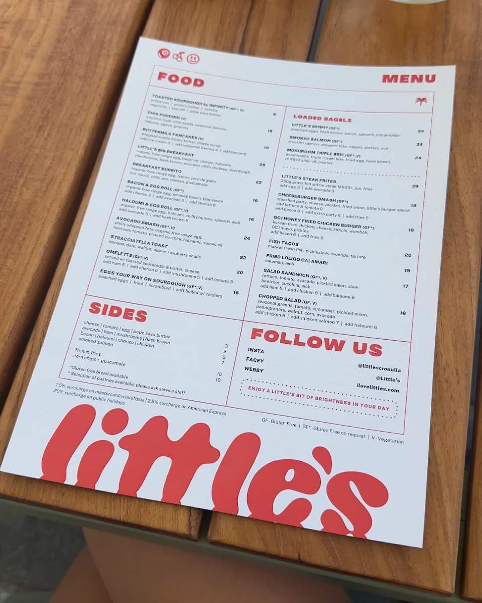 Menu, Little's