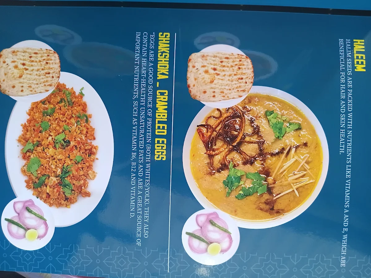 Menu, Afghan sultan breakfast