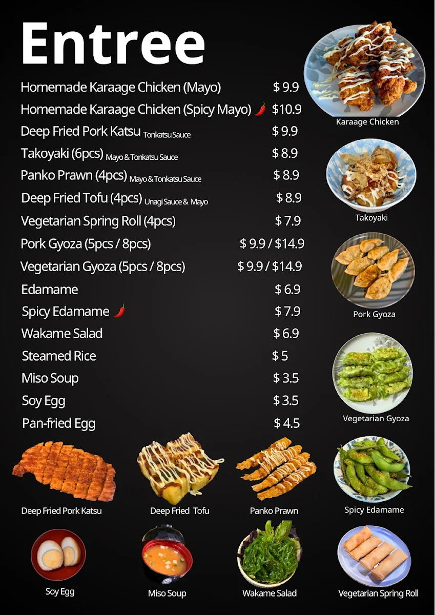 Menu, Minamoto Japanese Restaurant