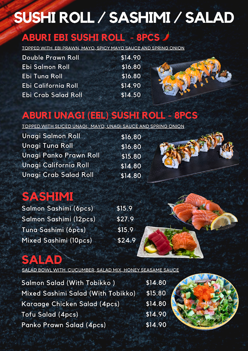 Menu, Minamoto Japanese Restaurant