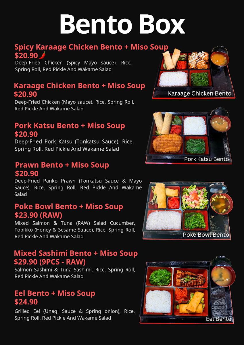 Menu, Minamoto Japanese Restaurant