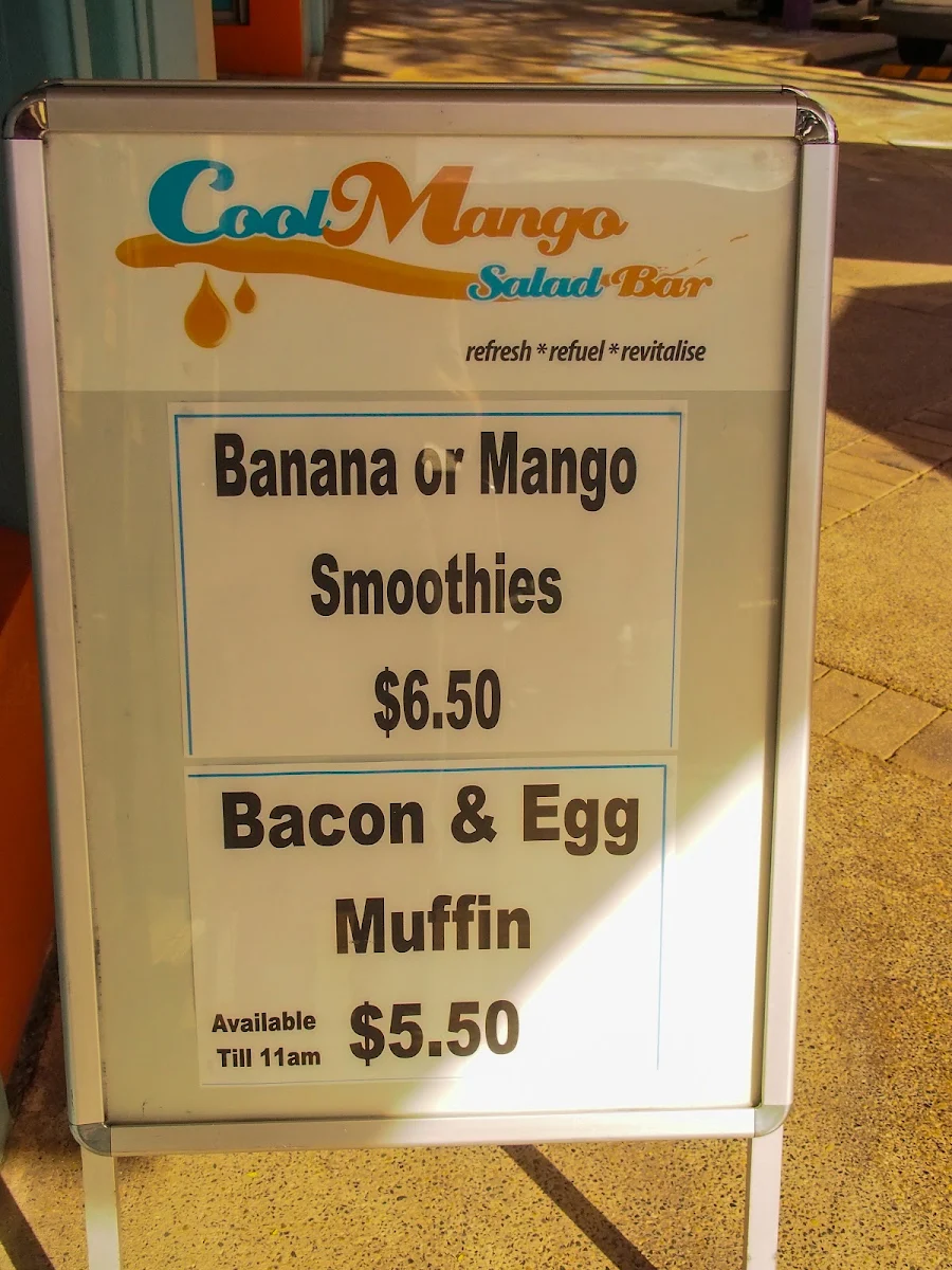 Menu, Cool Mango Salad Bar