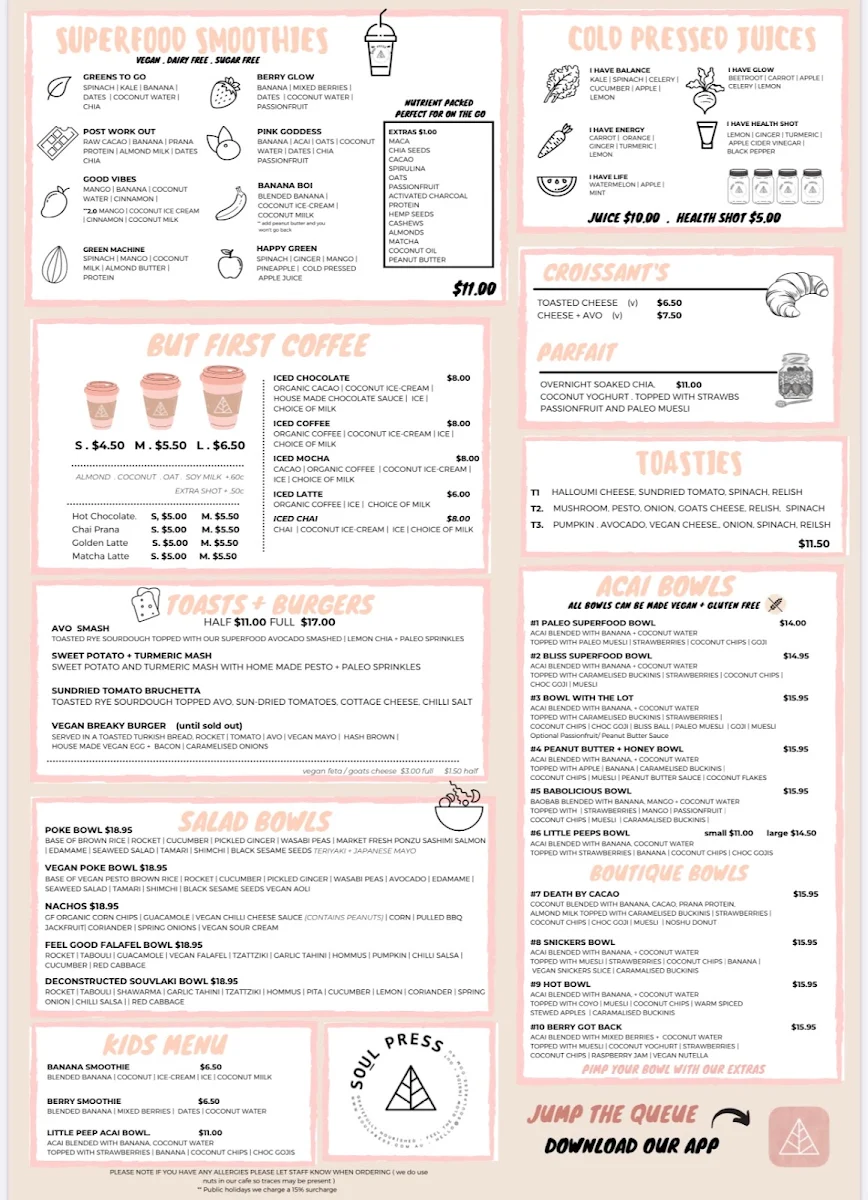 Menu, Soul Press Rye