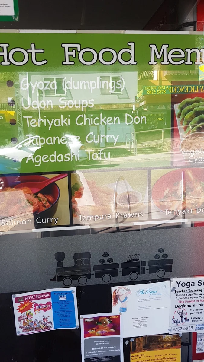 Menu, Mama Yama Sushi Express