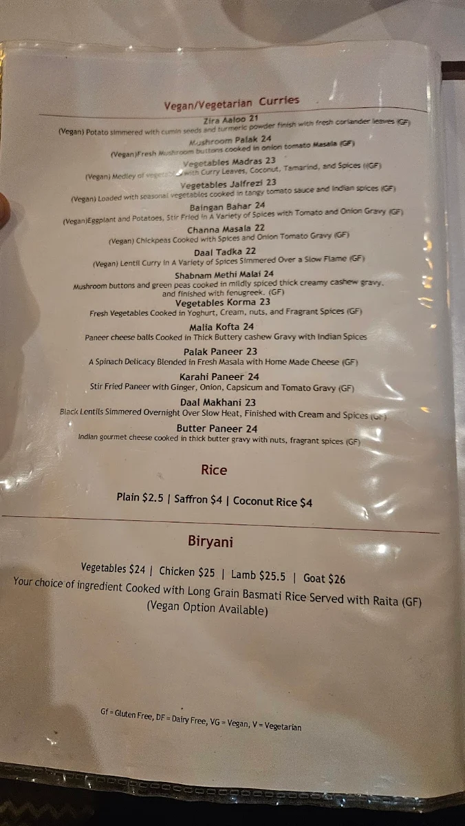 Menu, Indian Mehfil Restaurant Ipswich