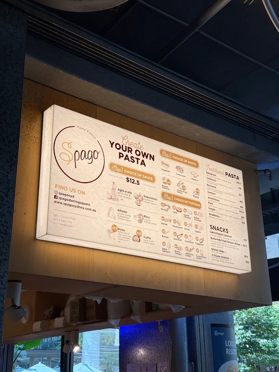 Menu, Spago Darling Square