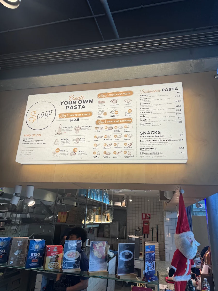 Menu, Spago Darling Square