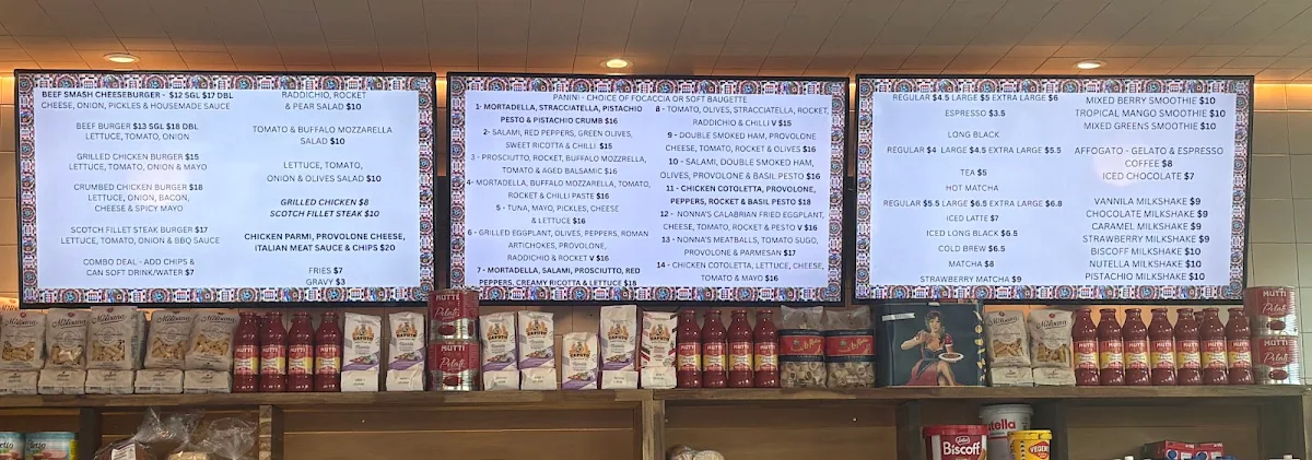 Menu, Andiamo Cantina