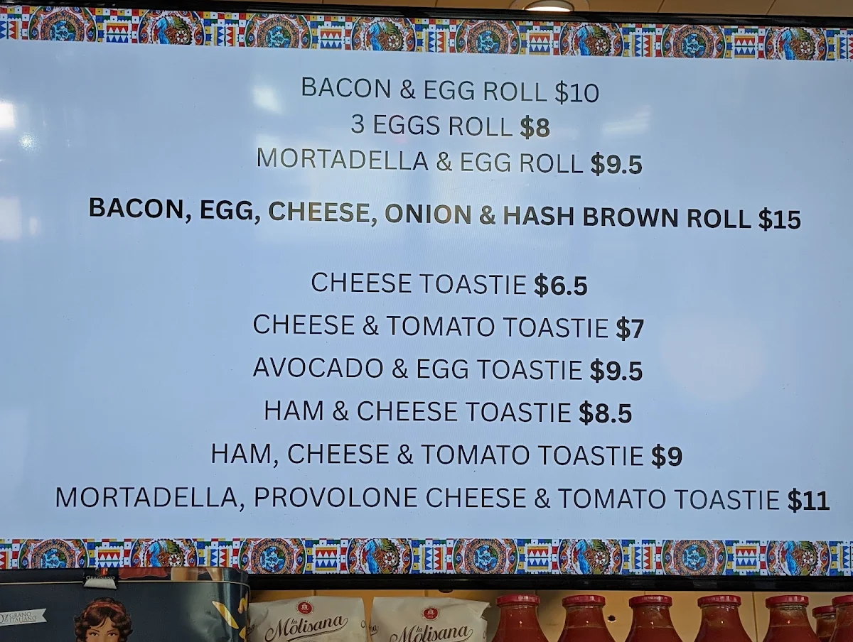 Menu, Andiamo Cantina
