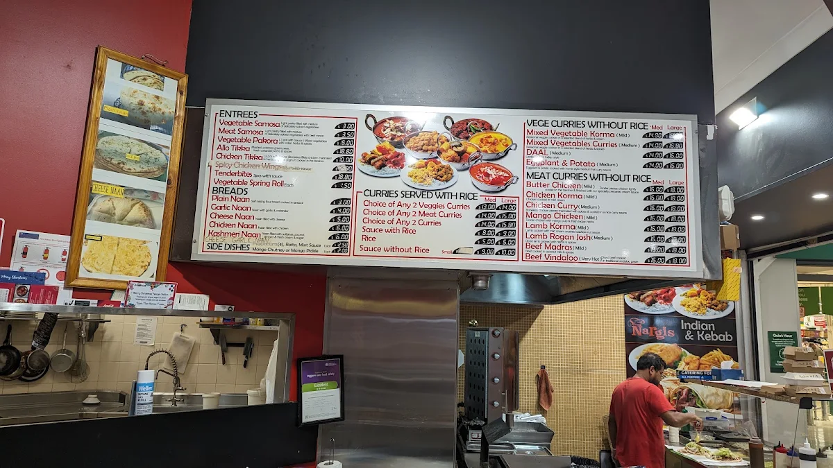 Menu, Nargis Indian and Kebab