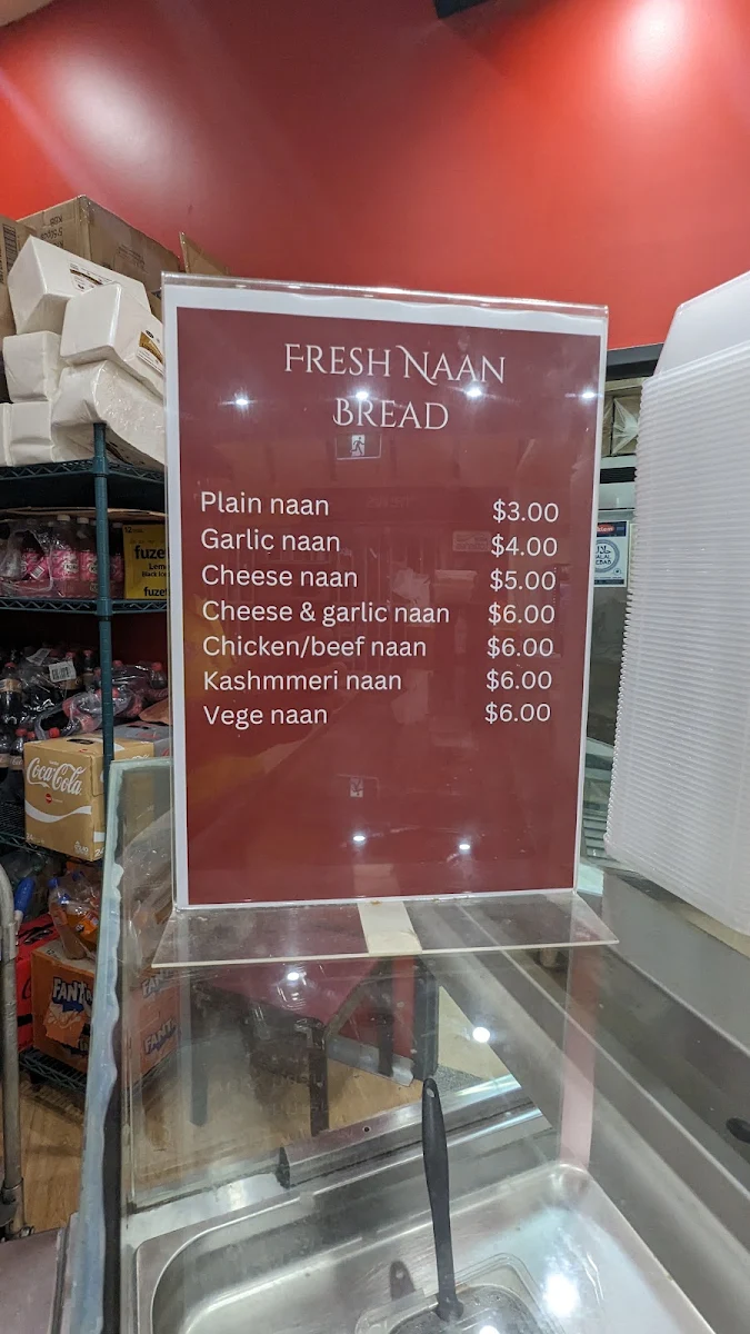 Menu, Nargis Indian and Kebab