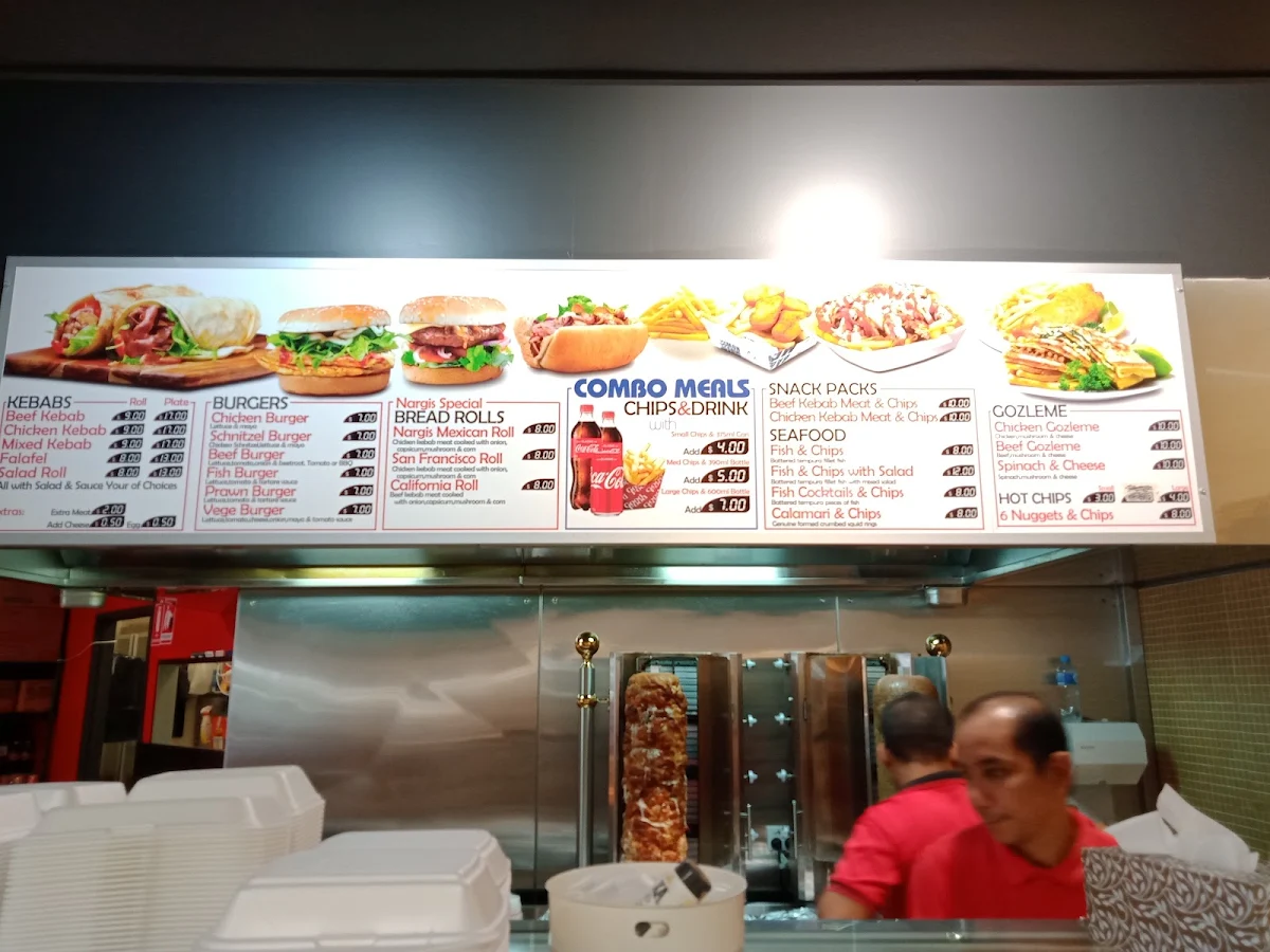 Menu, Nargis Indian and Kebab
