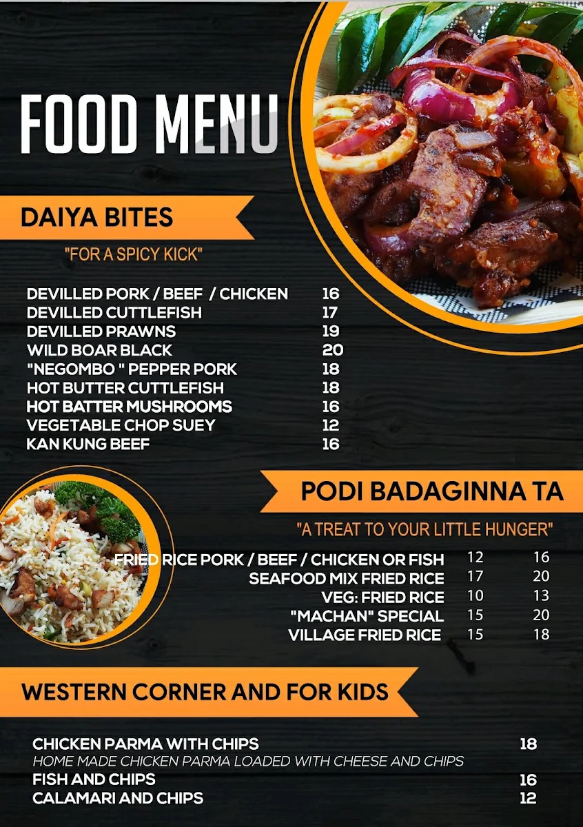 Menu, Machan Nights