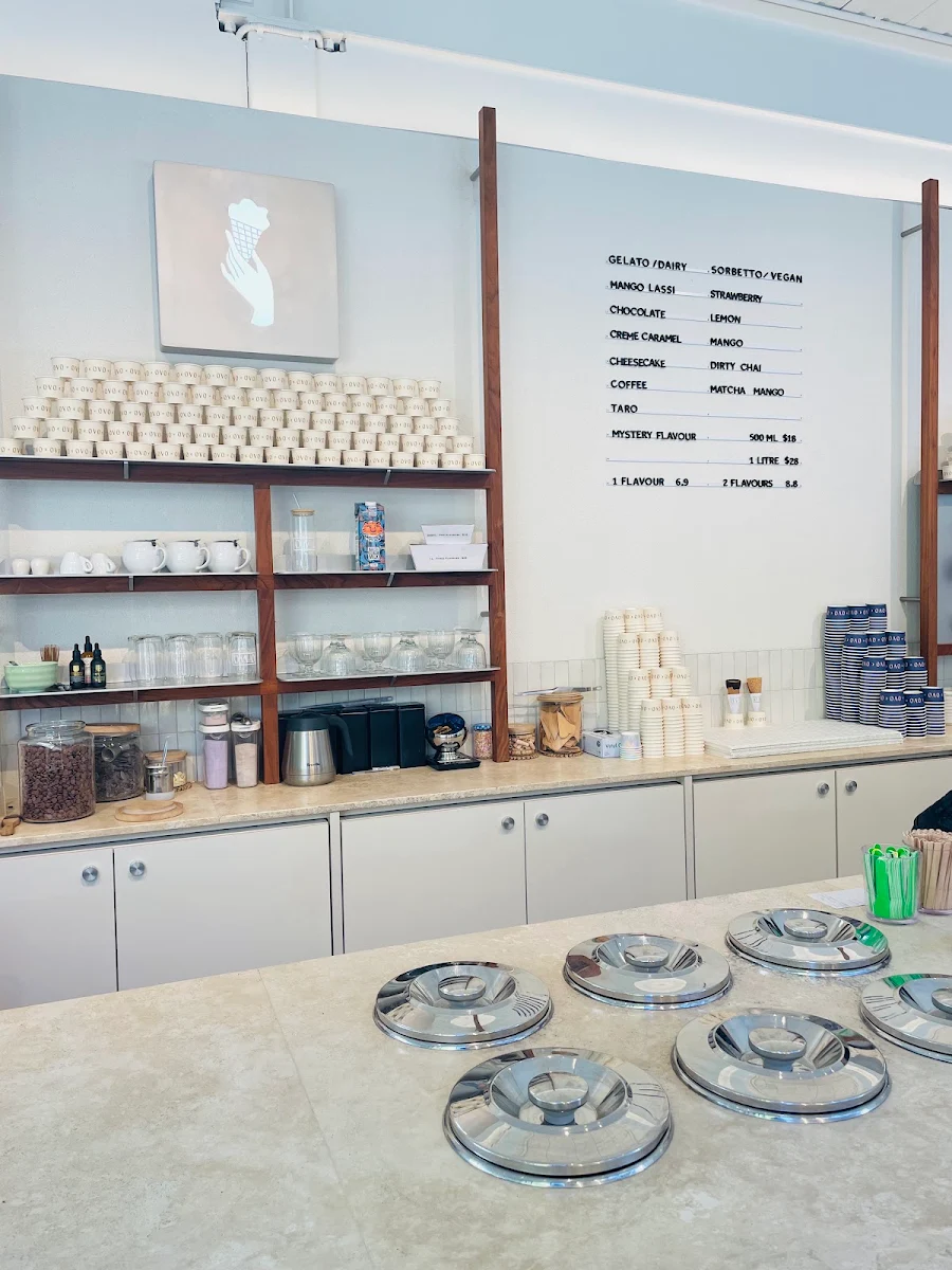 Menu, OVO - coffee & gelato