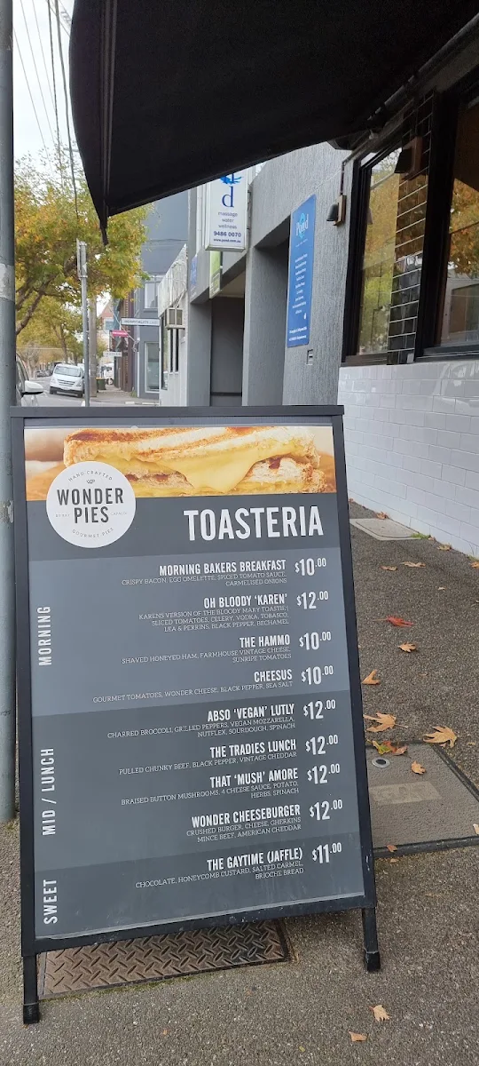 Menu, Baketico by Wonder Pies Collingwood