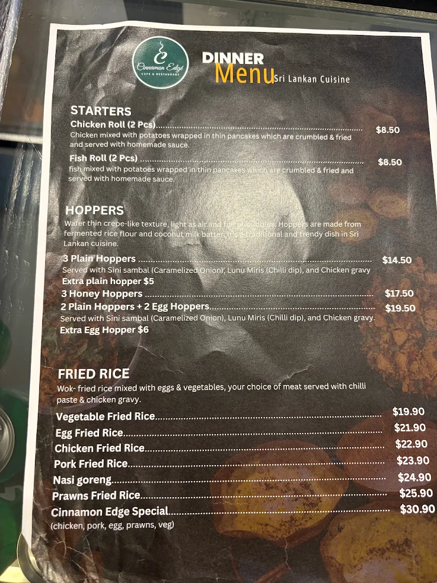 Menu, Cinnamon Edge