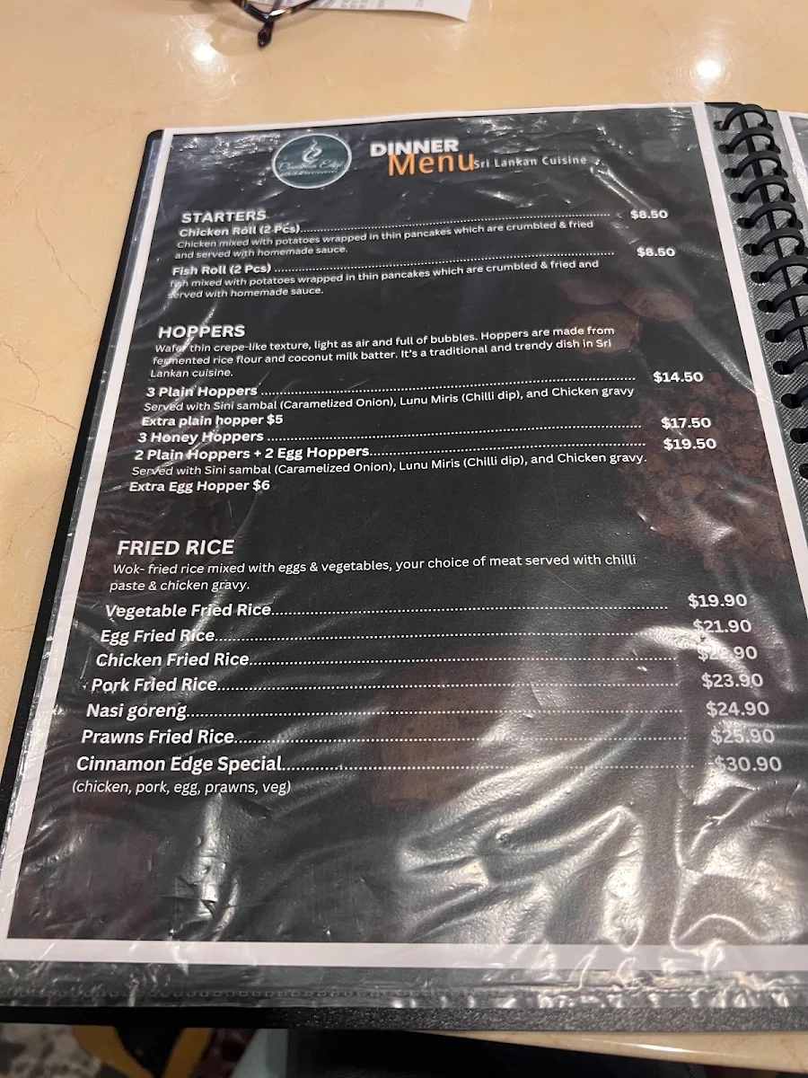 Menu, Cinnamon Edge