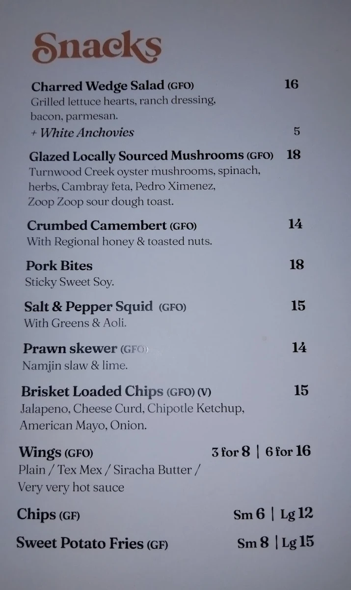 Menu, Burger Baby Margaret River