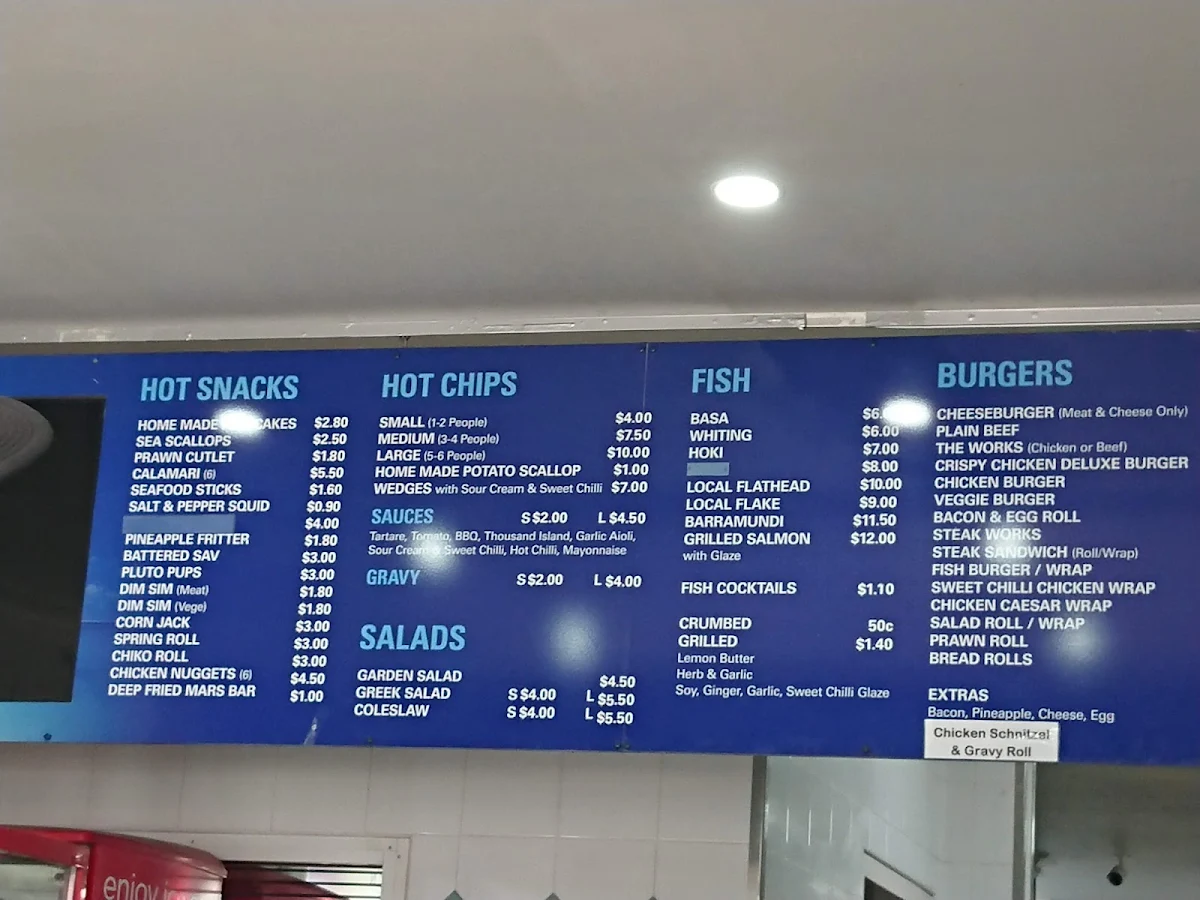 Menu, Off The Hook Fish & Chips